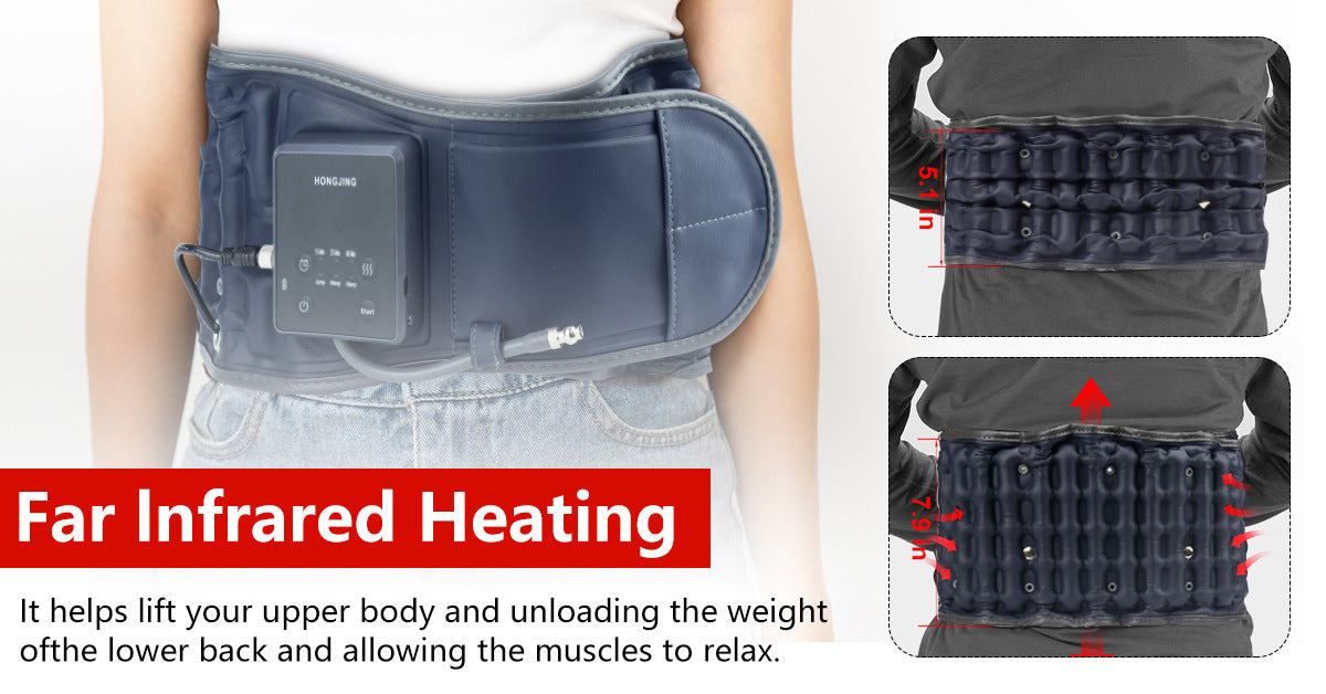 Electric Heating Massage Belt Care Slipped Discs Traction Vibration Inflatable Waist Supporter