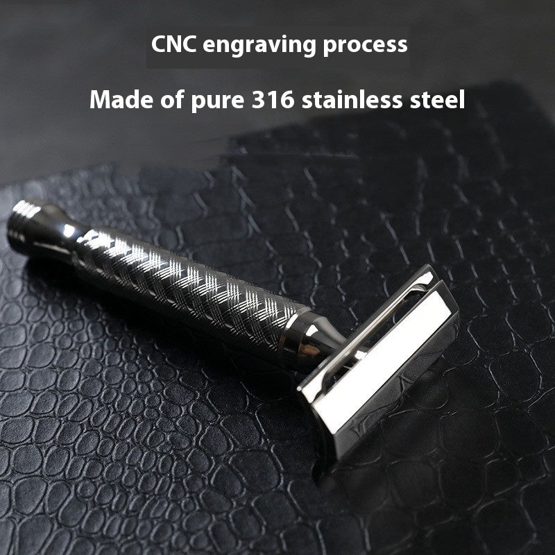 Men's Manual Full 316 Stainless Steel CNC Double-sided Old Double-edged Shaver
