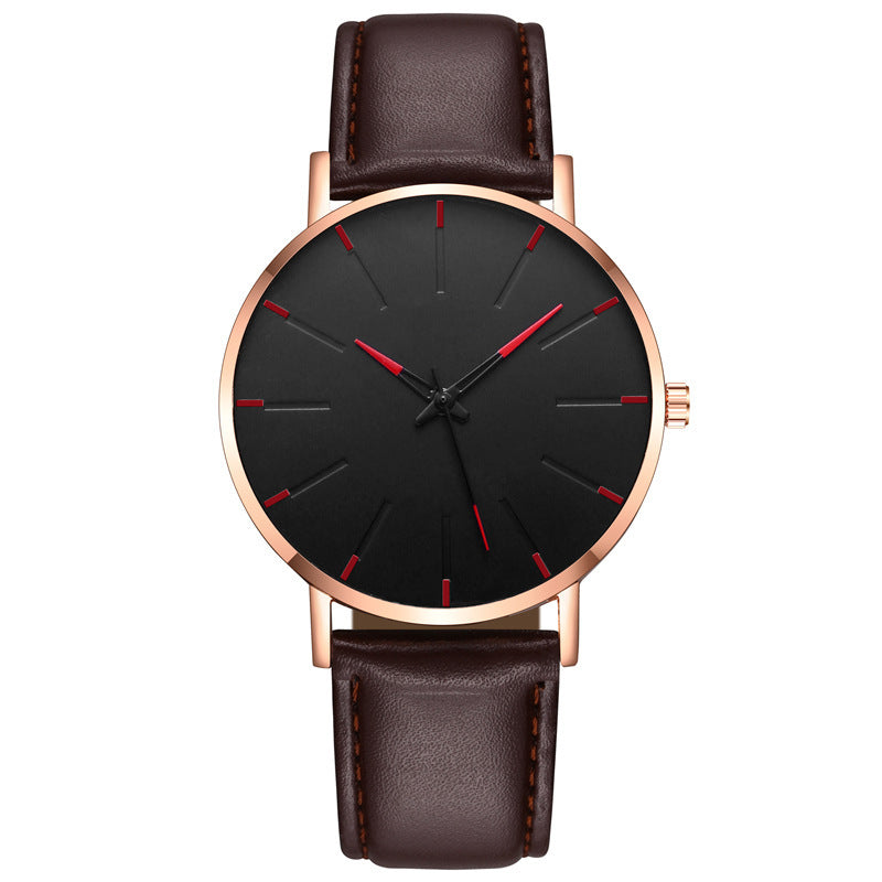 Men's Fashion Style Belt  Thin Watch Quartz Watch
