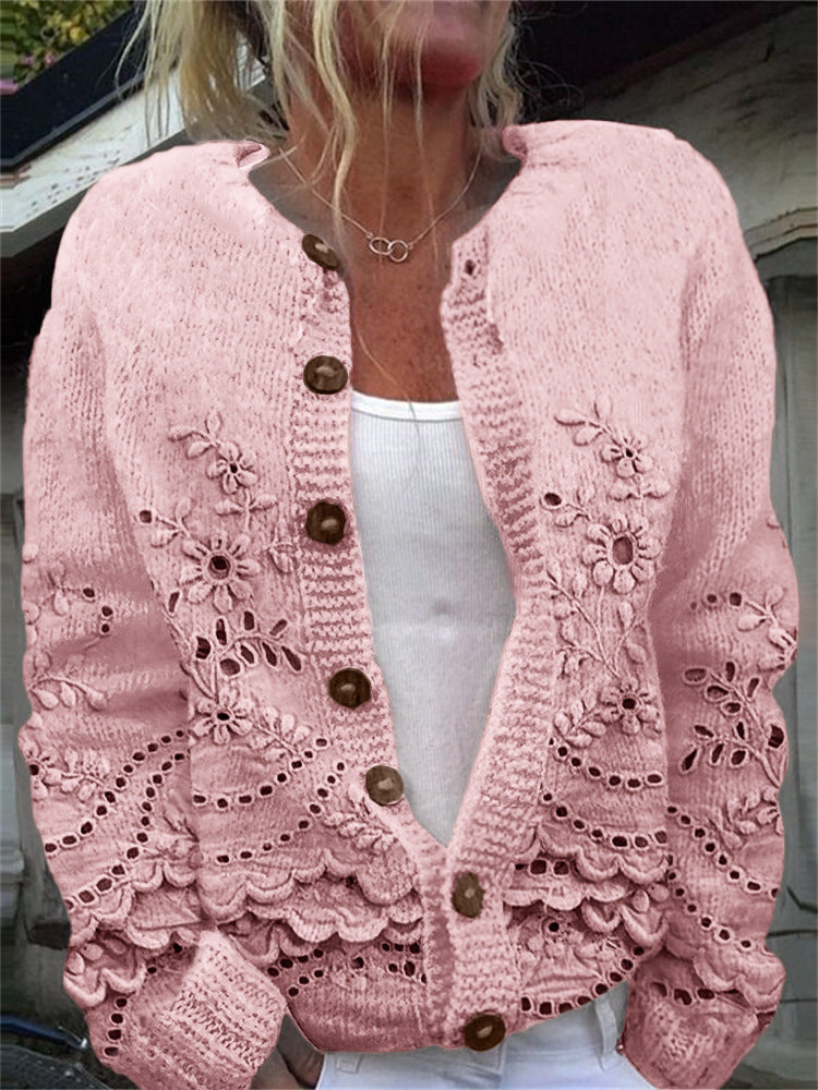3D Digital Printing Cardigan Knitted Coat Women