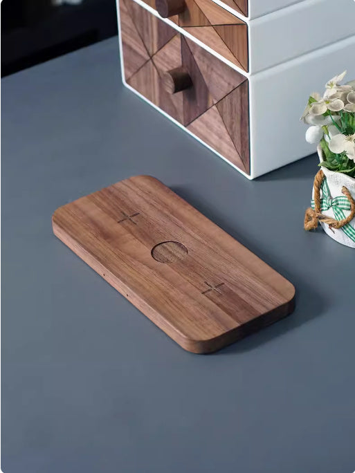 Black Walnut Genuine Goods Three-in-one Watch Headset Wireless Charger