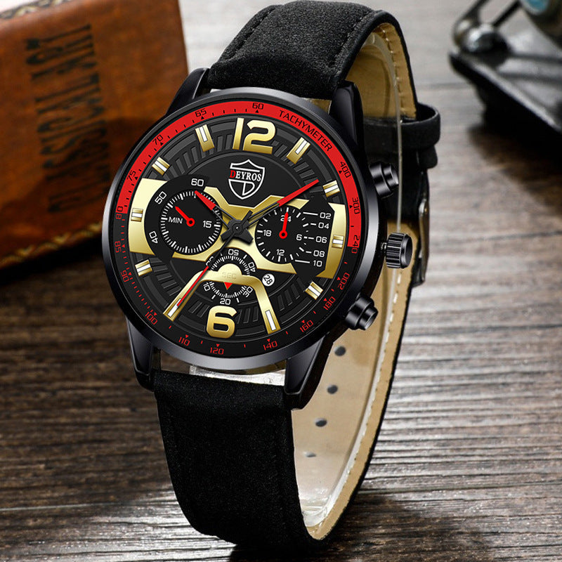 Fashion Men's Business Belt Quartz Watch Men's Calendar Watch DEYROS Brand Watch Spot Wholesale