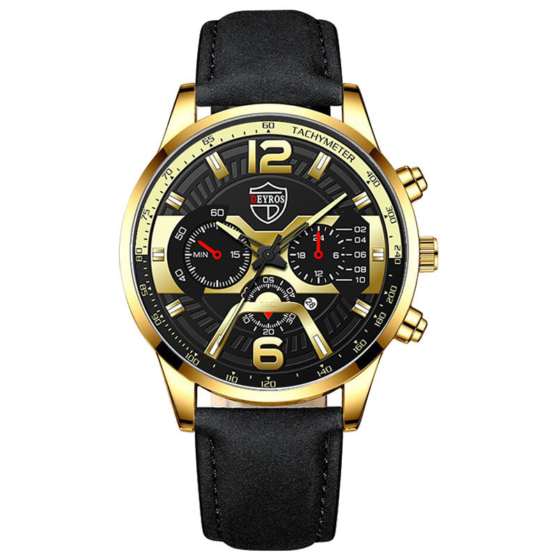Fashion Men's Business Belt Quartz Watch Men's Calendar Watch DEYROS Brand Watch Spot Wholesale