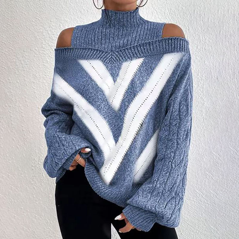 Sweater Shoulder Drop Design Women's Lantern Sleeves
