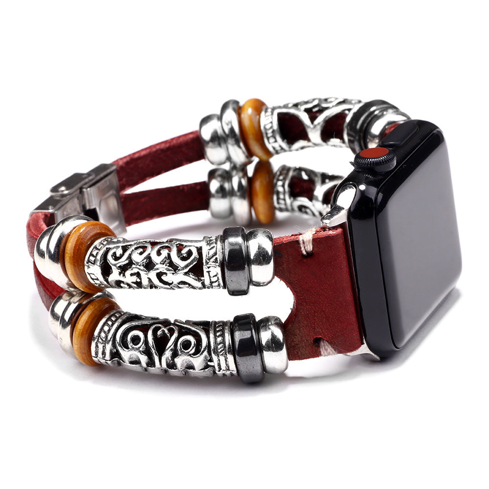 Alloy strap leather watch accessories