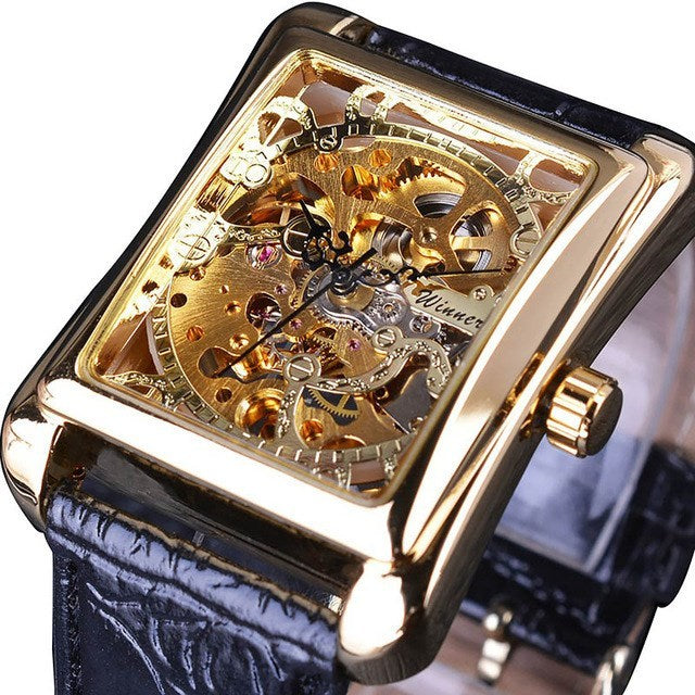 Men's hollow manual mechanical watch
