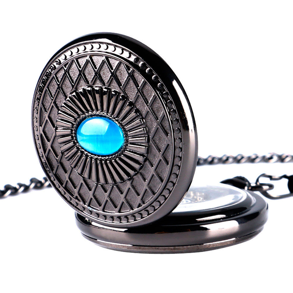 Classic black sapphire manual mechanical large pocket watch
