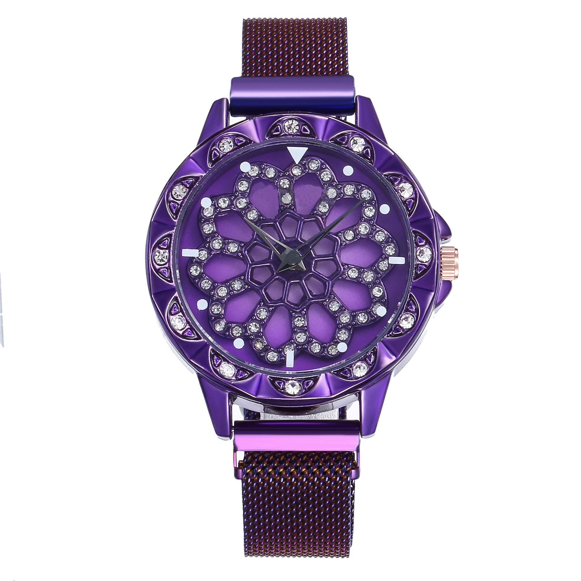 Time to run ladies magnet buckle quartz