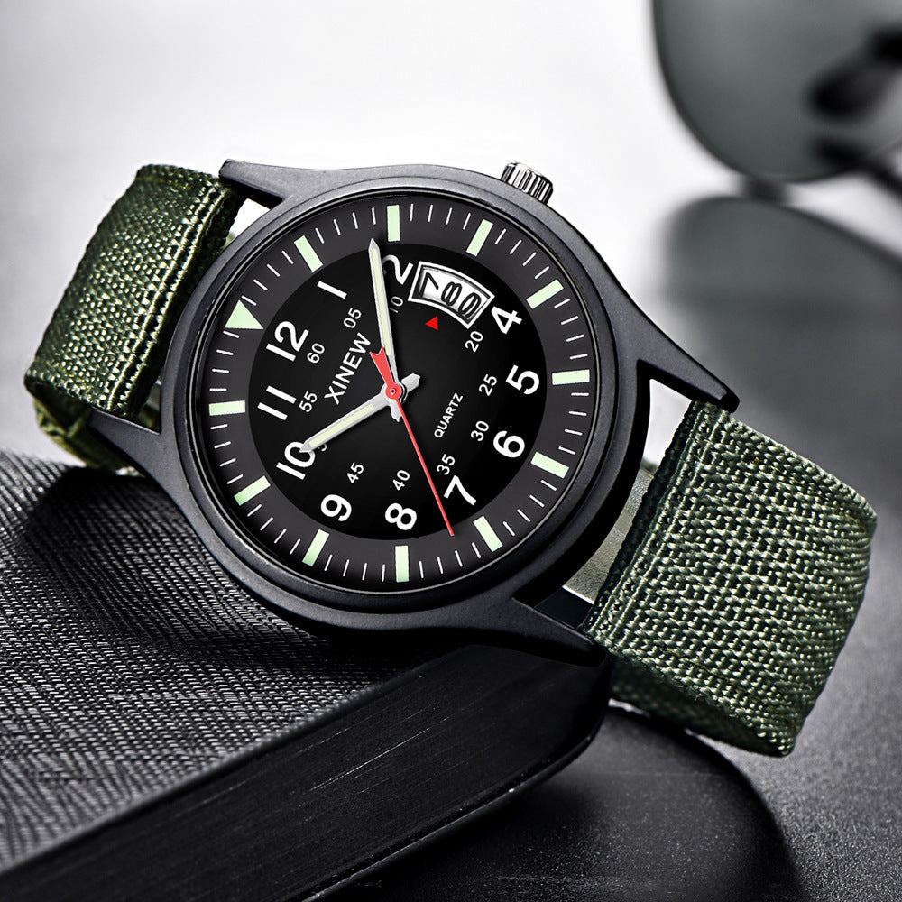 Men's Canvas Nylon Strap Watch