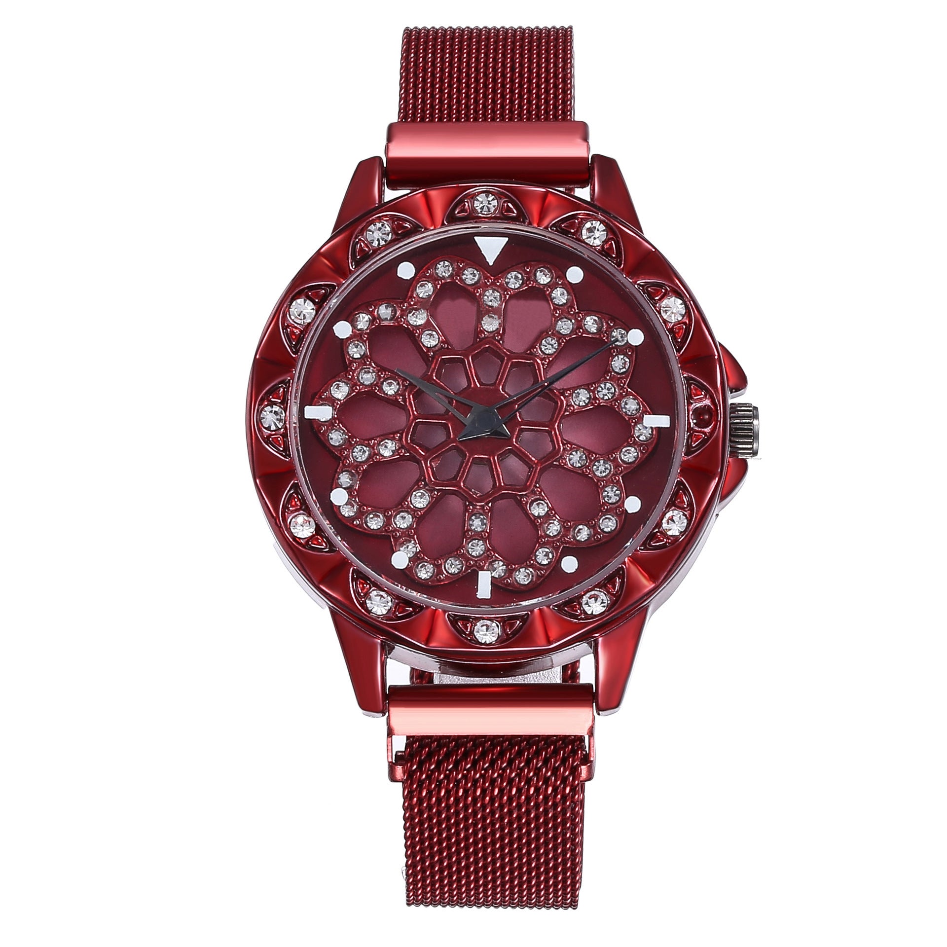 Time to run ladies magnet buckle quartz