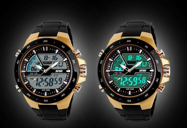 Dual display waterproof watch