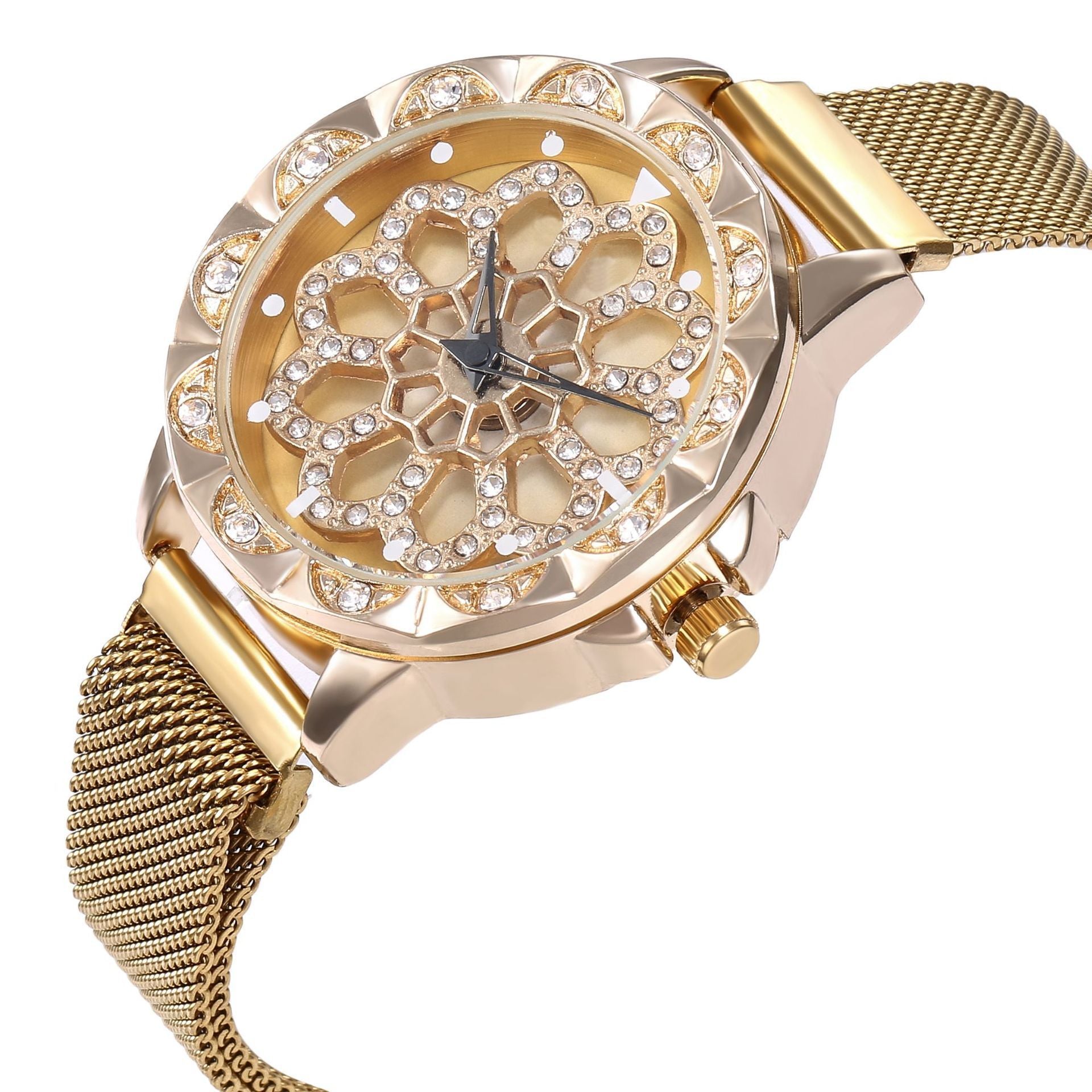 Time to run ladies magnet buckle quartz