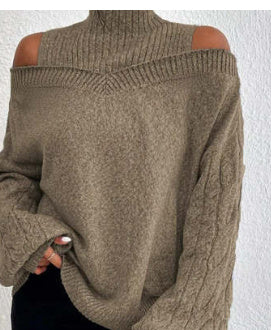 Sweater Shoulder Drop Design Women's Lantern Sleeves