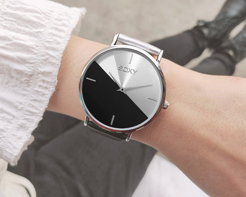 Girls casual watch with dual color dial