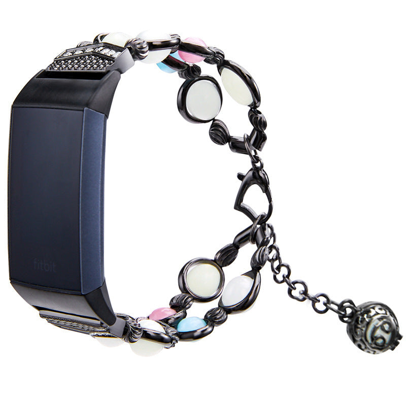Metal Watch Strap Pure Hand - made Luminous Agate Strap