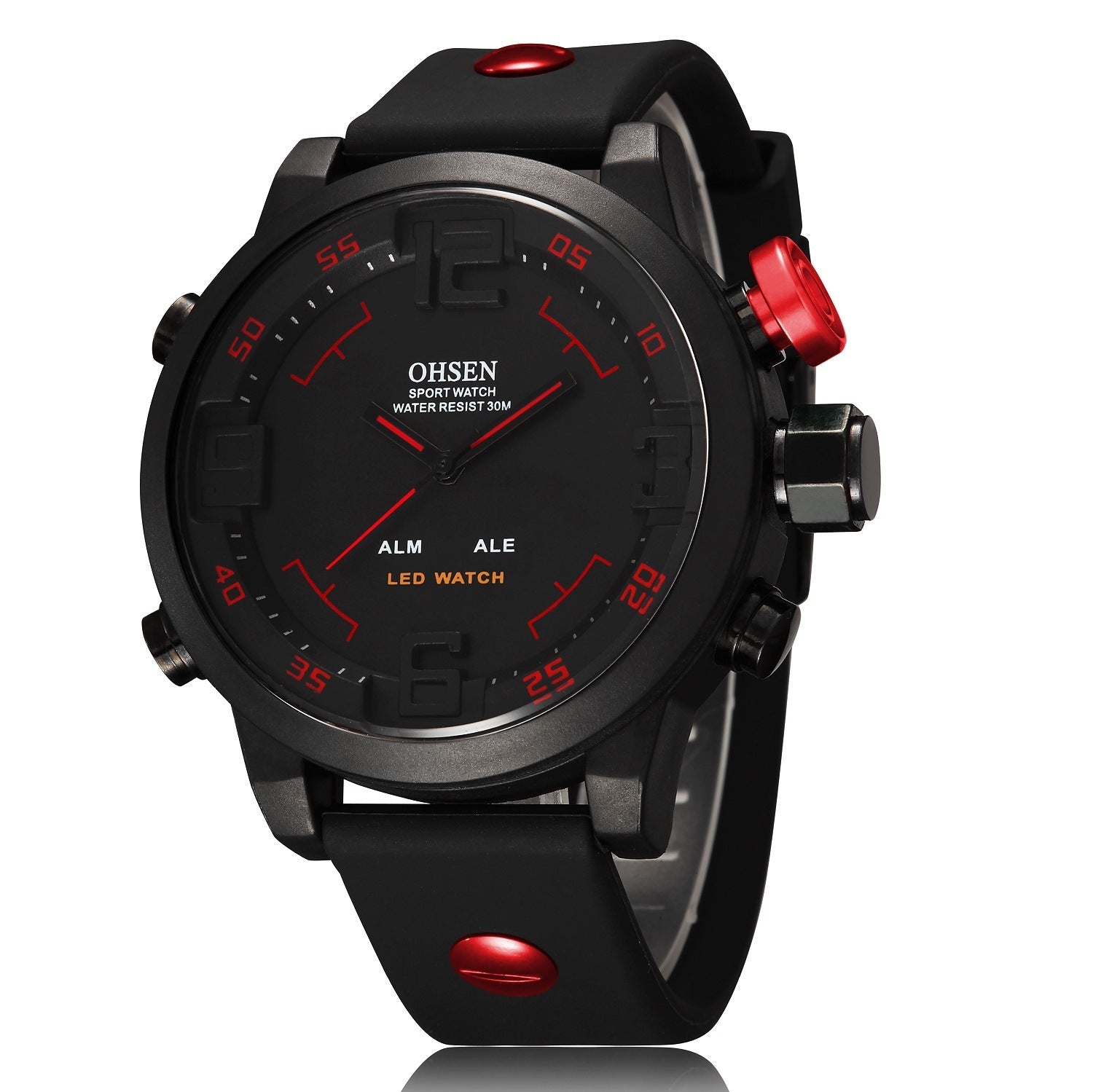 Large Dial Dual Display LED Silicone Electronic Watch