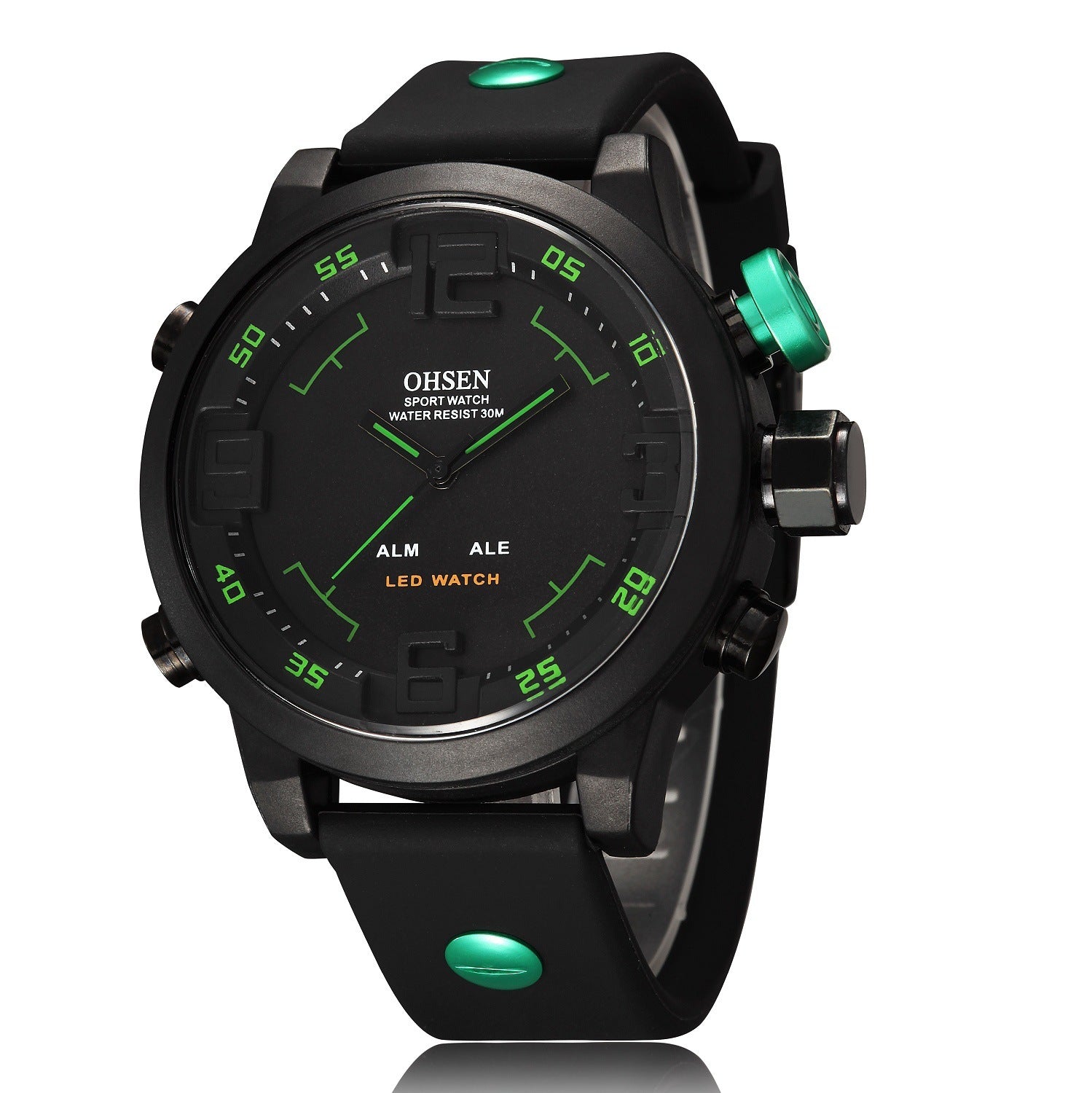 Large Dial Dual Display LED Silicone Electronic Watch