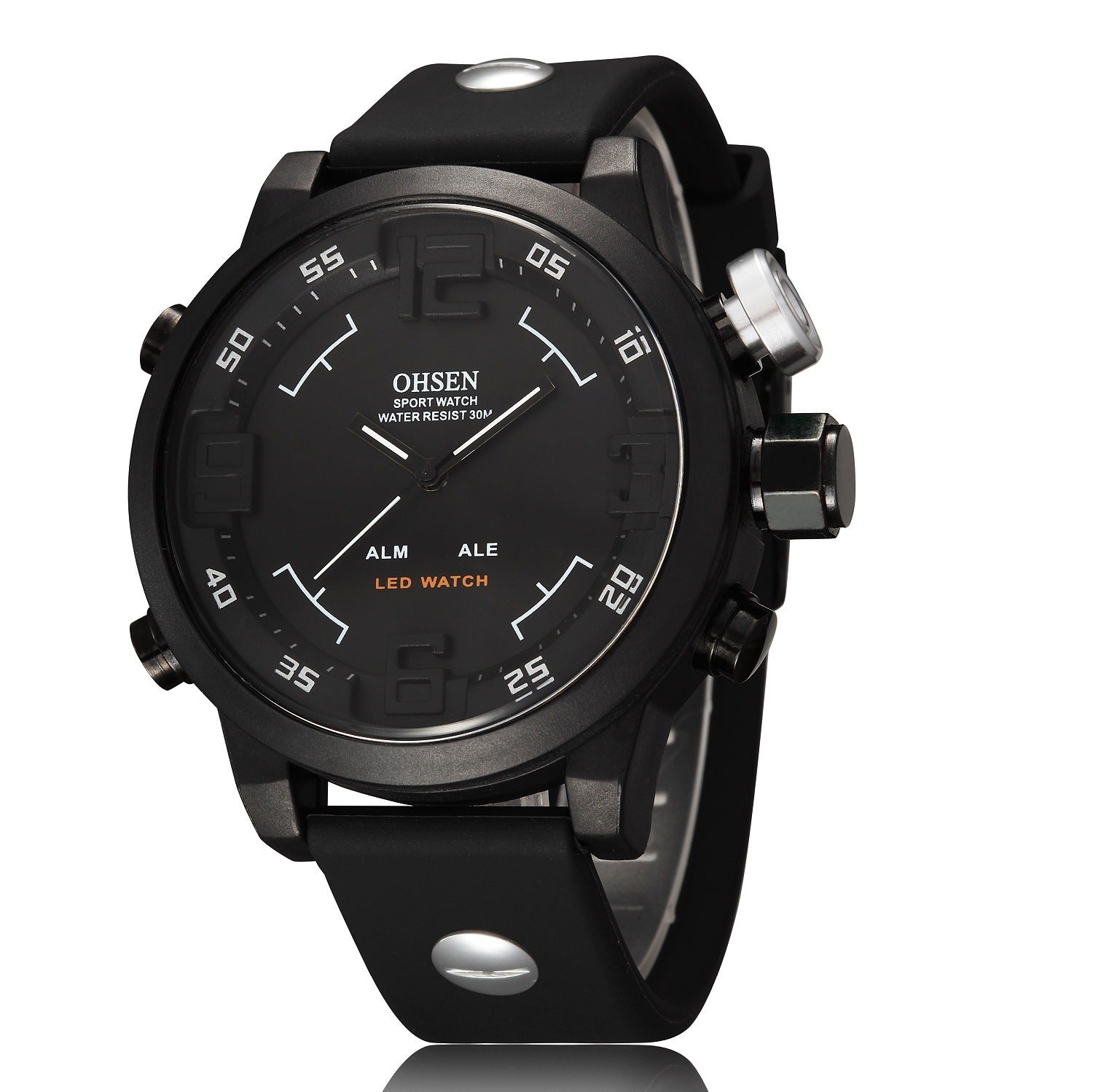 Large Dial Dual Display LED Silicone Electronic Watch