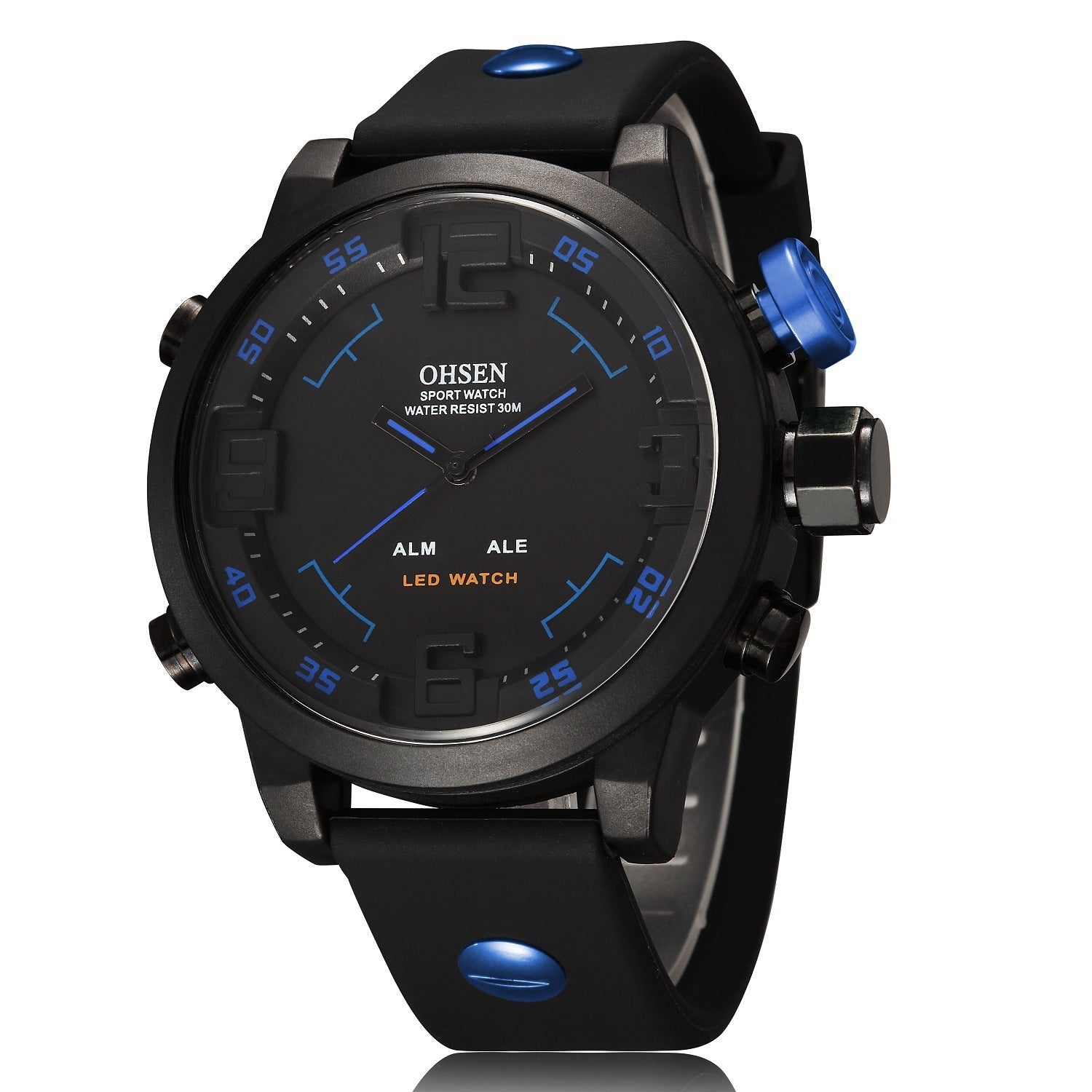 Large Dial Dual Display LED Silicone Electronic Watch