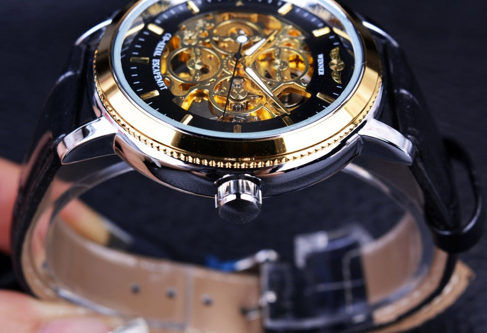 Men's Fashion Casual Hollow Manual Mechanical Watch