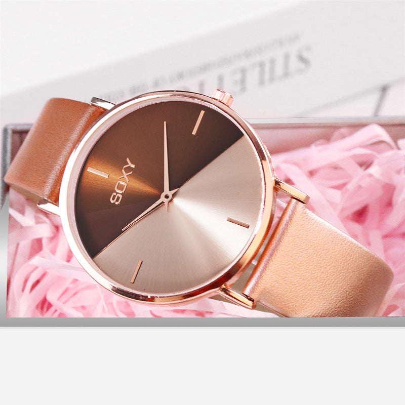 Girls casual watch with dual color dial