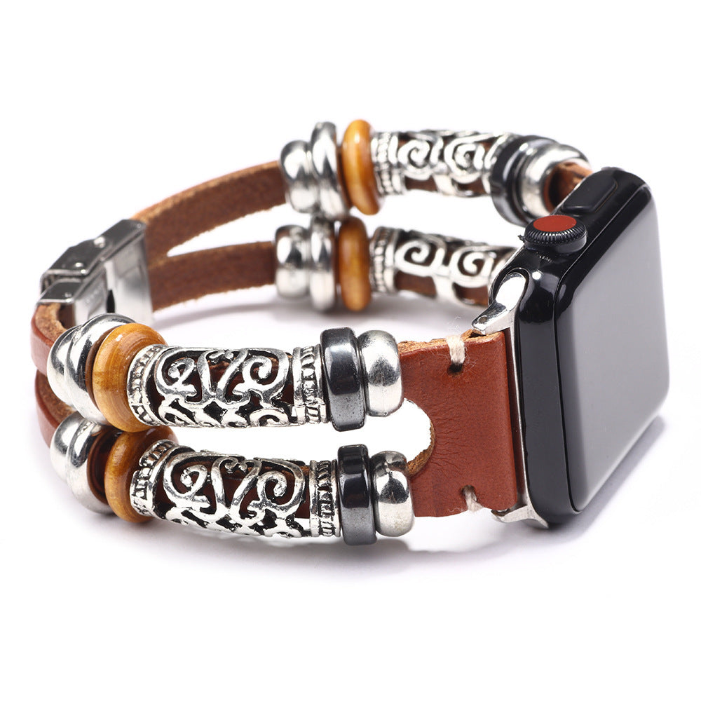 Alloy strap leather watch accessories