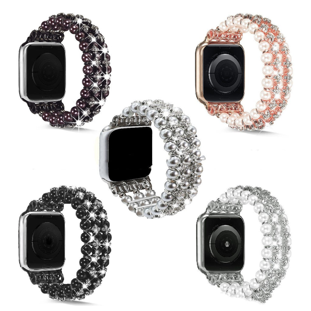 Three-row Pearl Diamond Strap