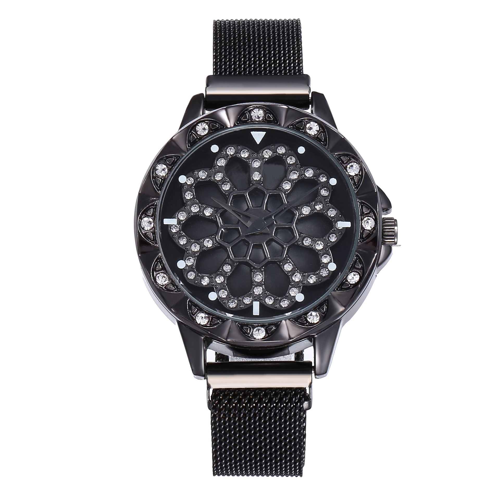 Time to run ladies magnet buckle quartz