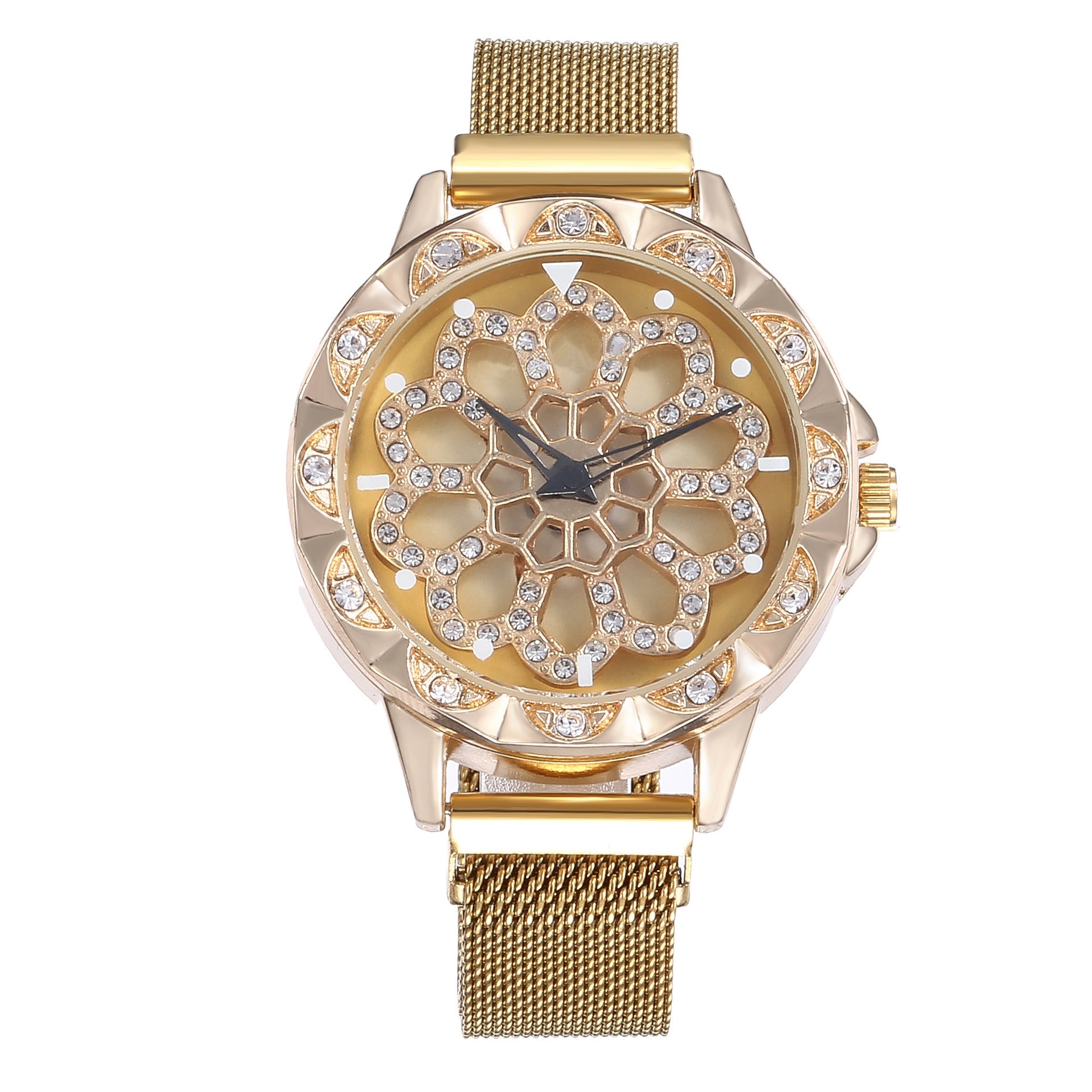 Time to run ladies magnet buckle quartz