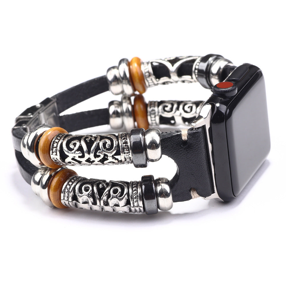 Alloy strap leather watch accessories