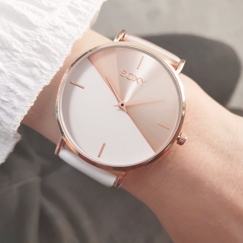 Girls casual watch with dual color dial