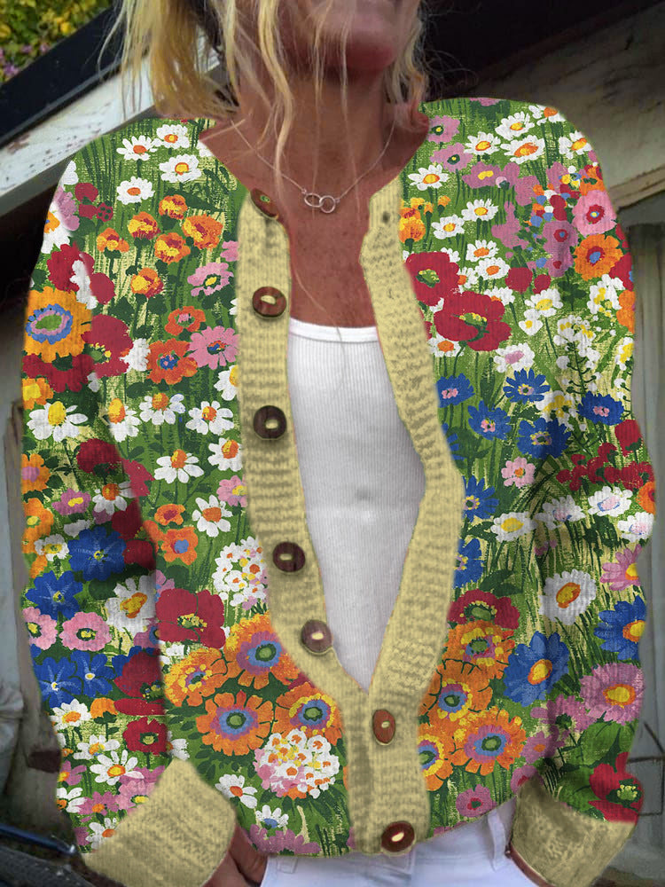 3D Digital Printing Cardigan Knitted Coat