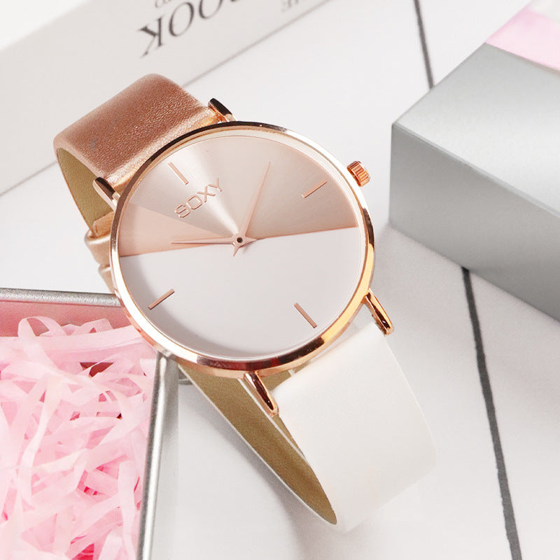 Girls casual watch with dual color dial