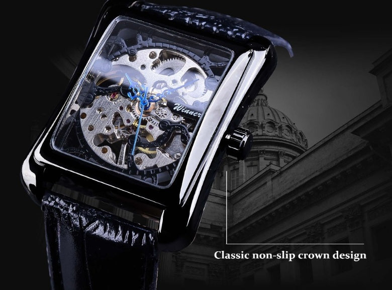 Men's hollow manual mechanical watch