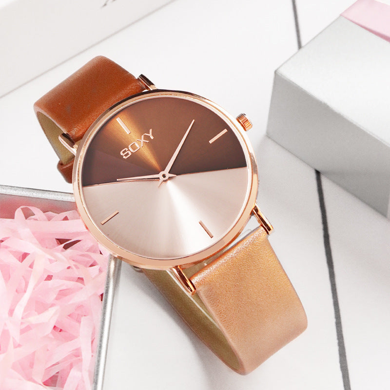Girls casual watch with dual color dial