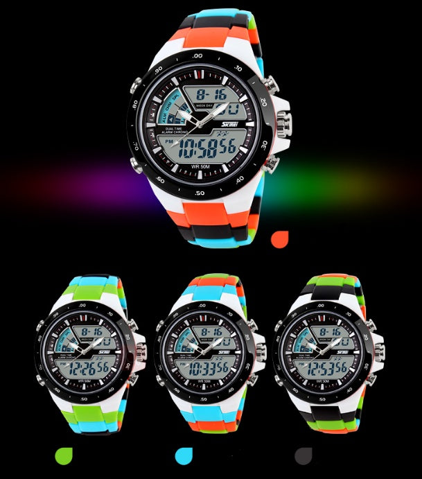 Dual display waterproof watch