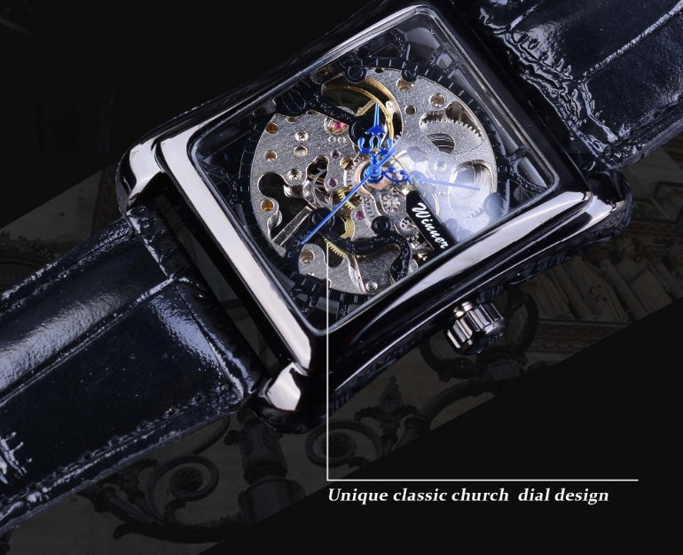 Men's hollow manual mechanical watch