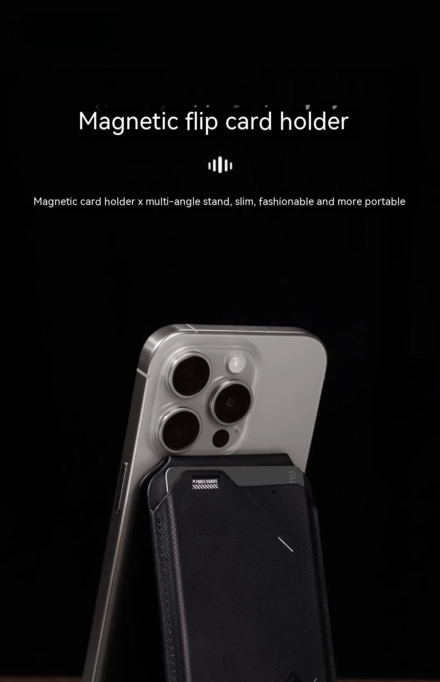 Magnetic Flip Card Holder G02 Two-in-one Wallet Multi-angle Folding Mobile Phone Holder Ultra-thin Portable