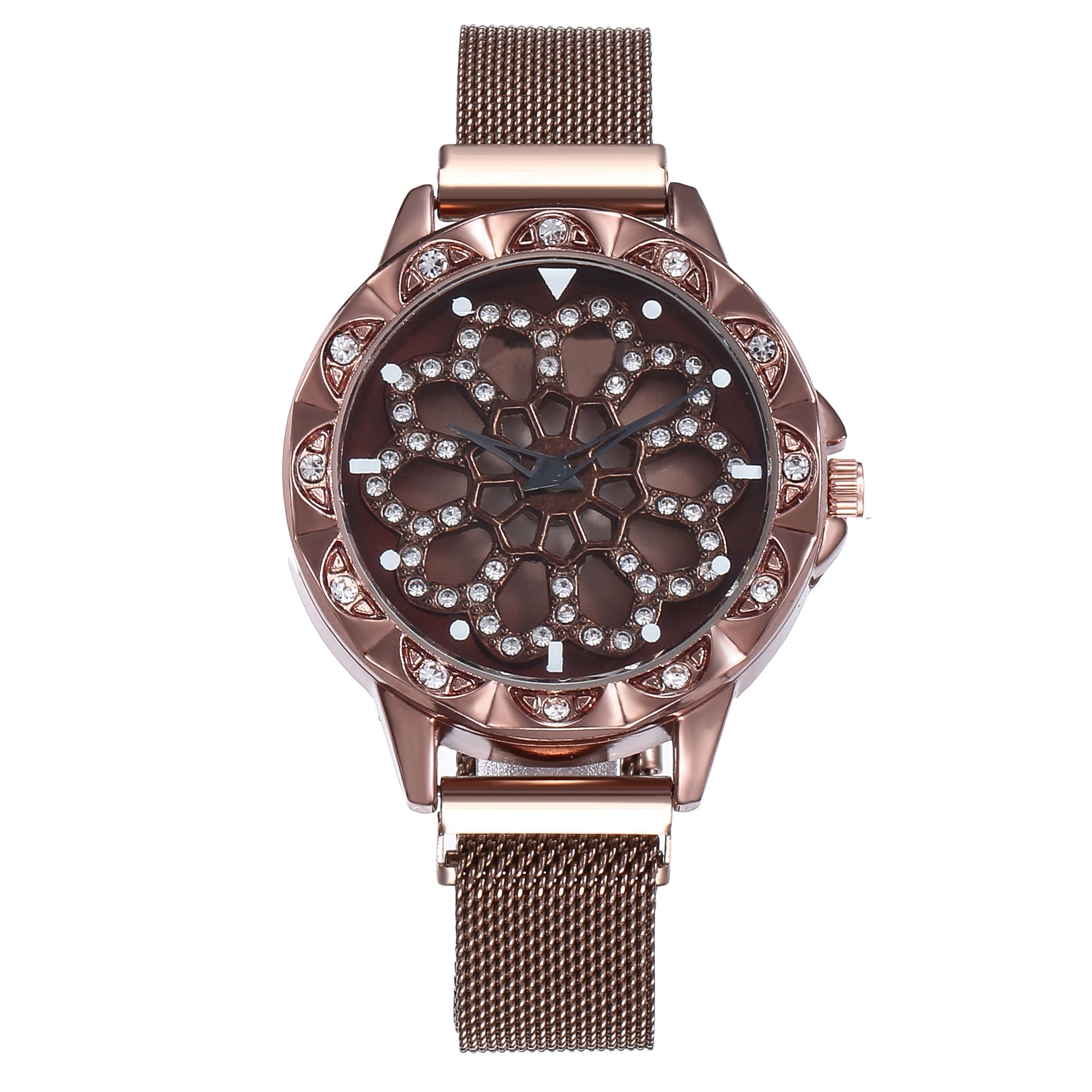 Time to run ladies magnet buckle quartz