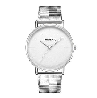 Mesh belt watch Men's fashion popular simple watch ultra-thin style Mesh belt watch