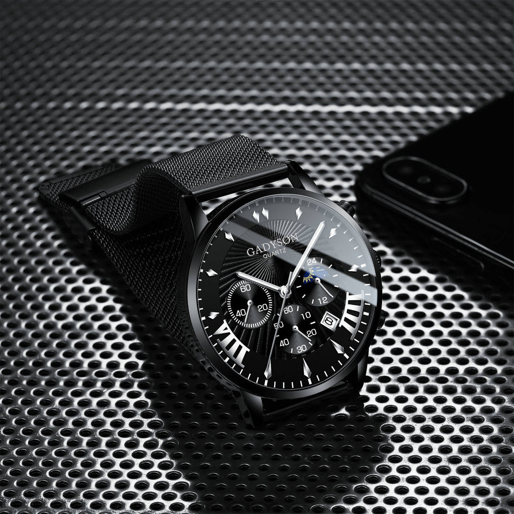 Men's watch high-end buckle steel watch