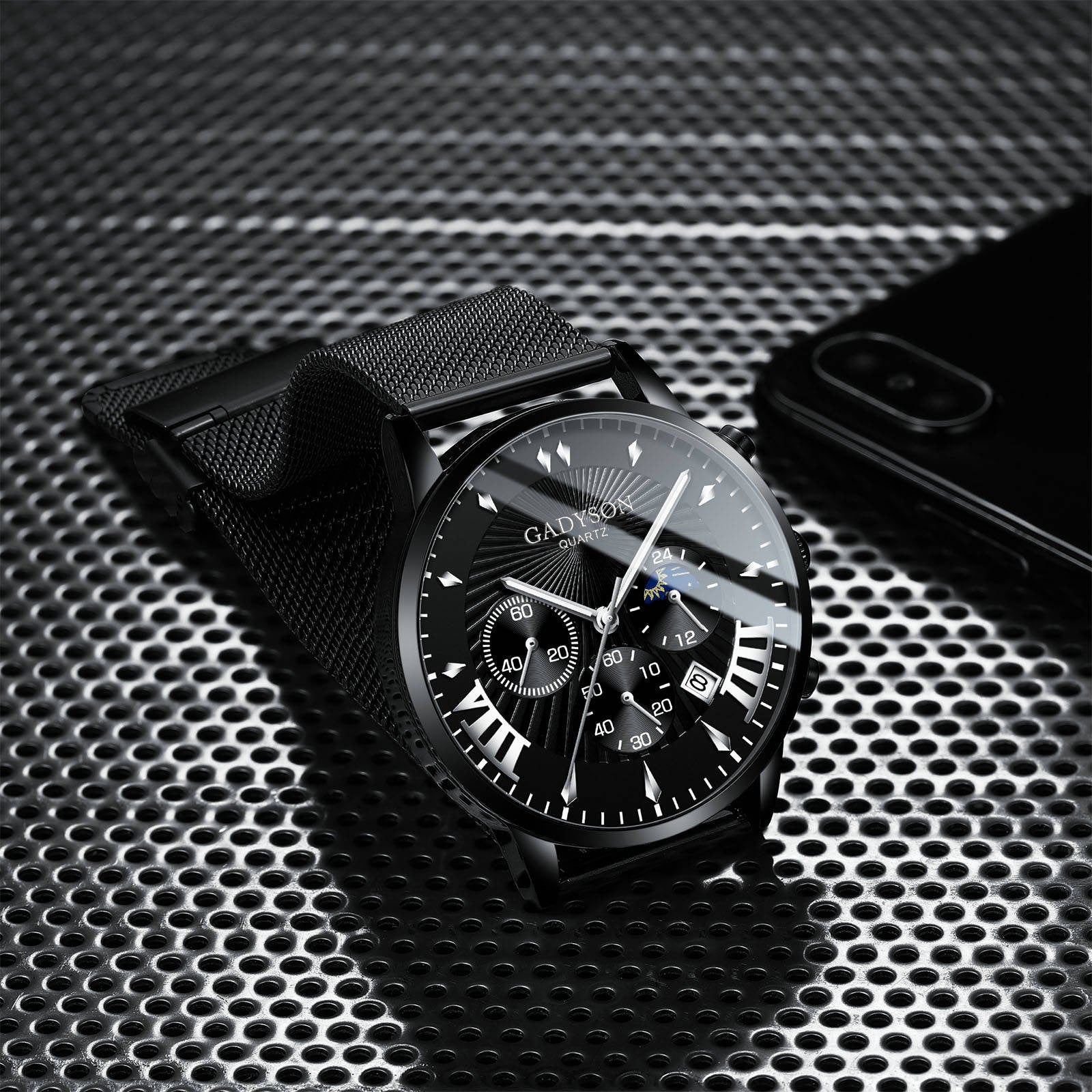 Men's watch high-end buckle steel watch