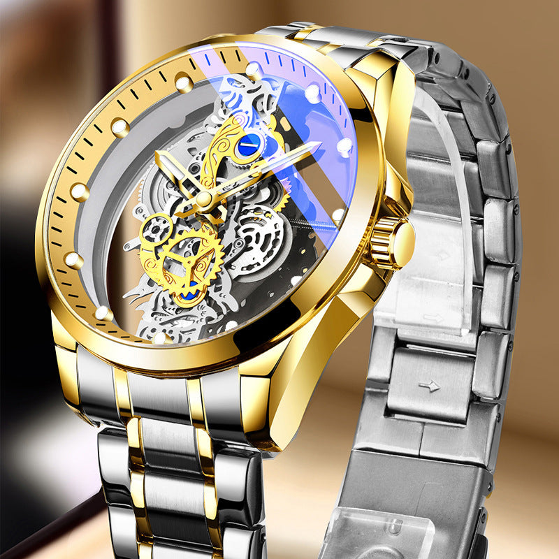 Double-sided Transparent Cutout Automatic Men's Mechanical Watch