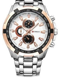Business fashion casual sports six-needle steel belt men's quartz watch