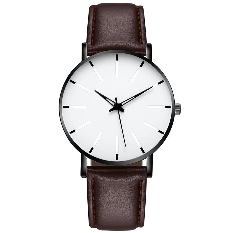 Men's Fashion Style Belt  Thin Watch Quartz Watch