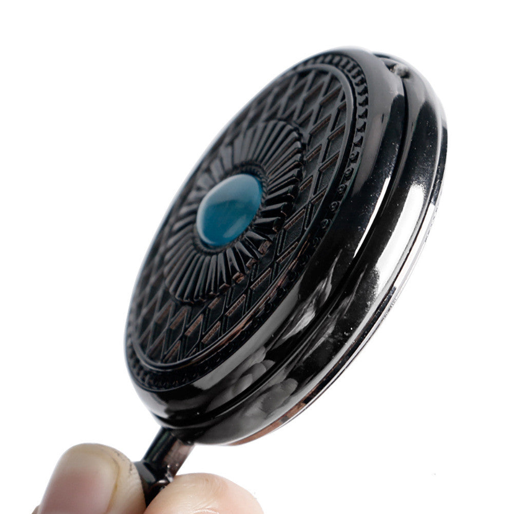 Classic black sapphire manual mechanical large pocket watch