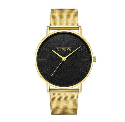 Mesh belt watch Men's fashion popular simple watch ultra-thin style Mesh belt watch