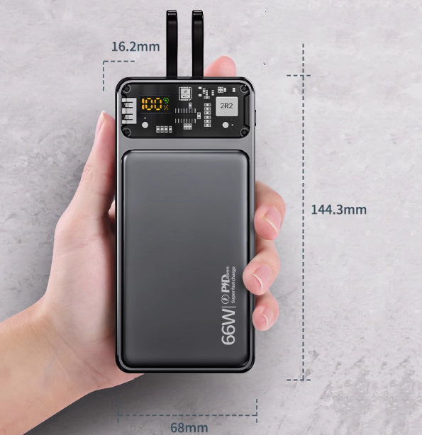 66W Super Fast Charge Power Bank 20000 MAh Large Capacity