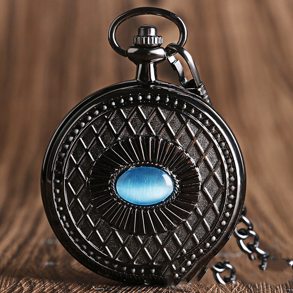 Classic black sapphire manual mechanical large pocket watch