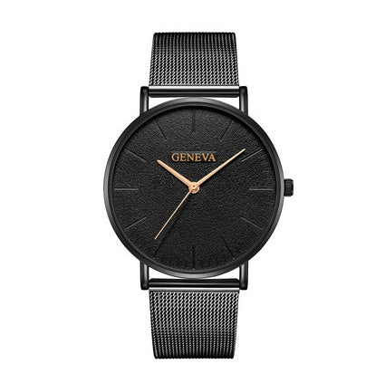 Mesh belt watch Men's fashion popular simple watch ultra-thin style Mesh belt watch